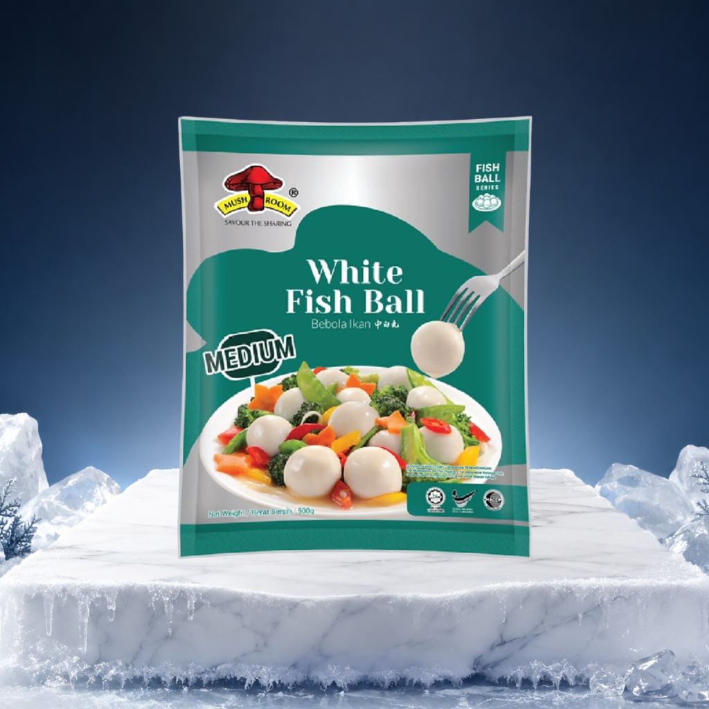 MEDIUM WHITE FISH BALL - MUSHROOM